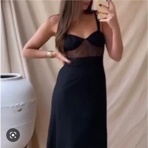 Danielle Bernstein women lace sheer party midi dress